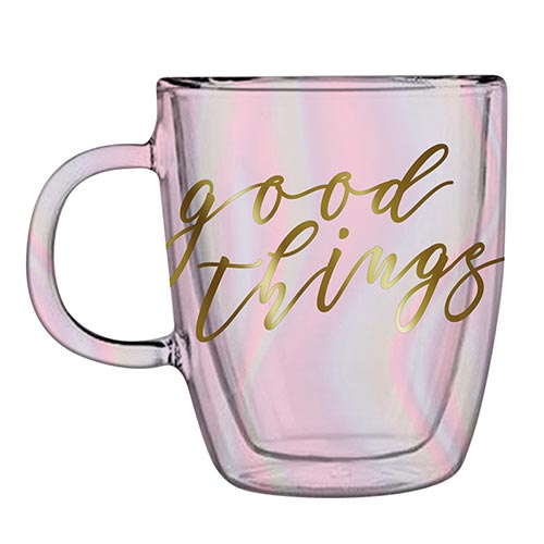 Double-Wall Glass Mug - Good Things