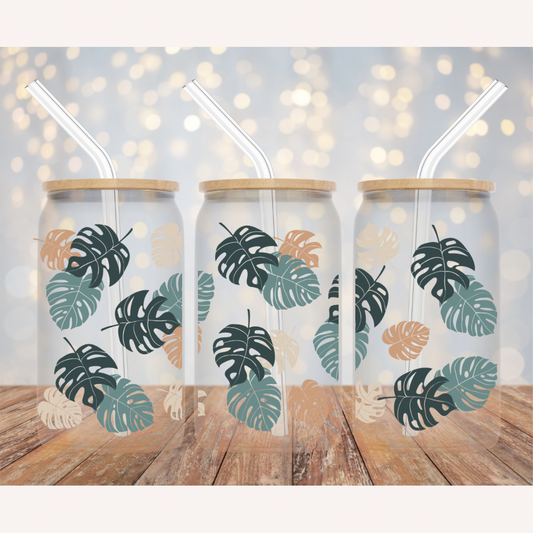 Glass Can - Monstera